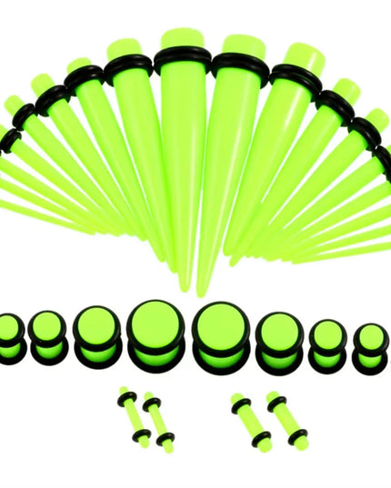36pcs-54pcs 14G-00G Acrylic Ear Plugs and Tunnels Ear Gauges Stretching Kits Ear Dilations Piercing Body Jewelry