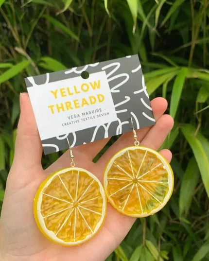 New Fashion Fruit Transparent Pearl Colored Lemon Earrings Y2k Women's Creative Jewelry
