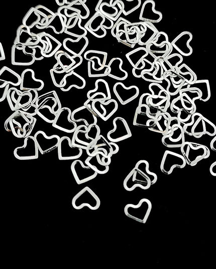 100pcs Shimmering Gold Heart Nail Studs Silver Nail Art Charms Star Metal Nail Decals DIY 3D Nail Decorations for Women & Girls