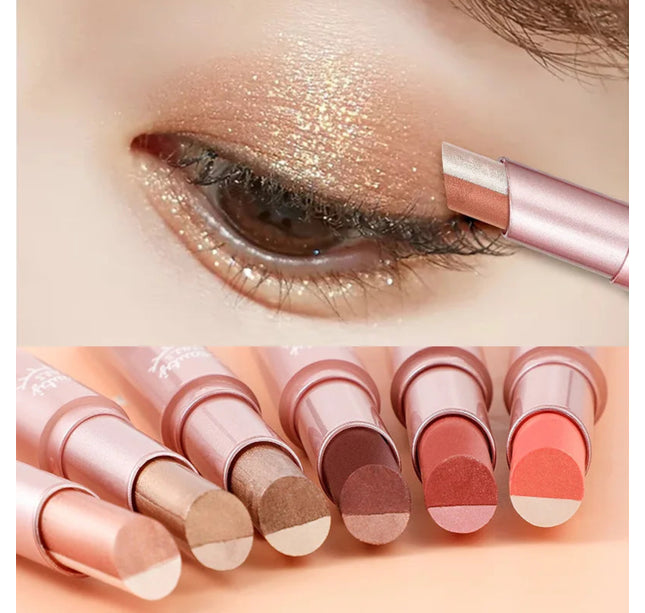 Gradient two-color eye shadow pen waterproof, sweat proof, not easy to smudge, pearlescent, fine shiny, lazy eye shadow s