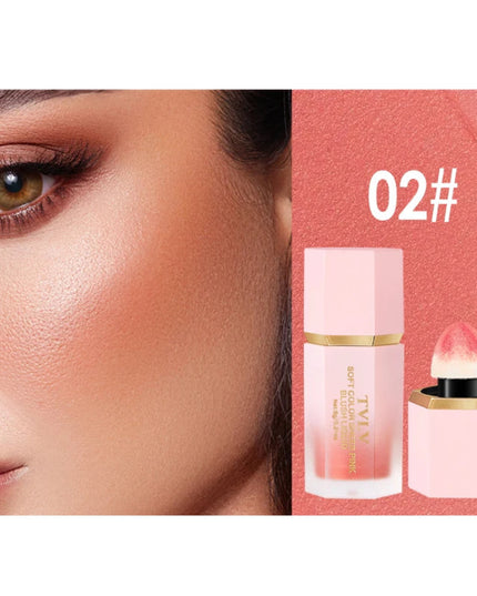 TVLV 4 Colour Matte Liquid BlushEasy to apply long lasting waterproof blush sponge brush head