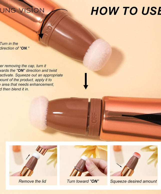 YOUNG VISION air cushion, powder blusher, high gloss stick, makeup liquid, rouge, 6 colors optional