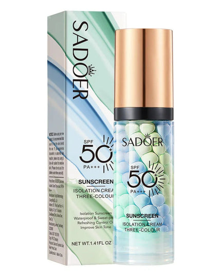 Face Makeup Primer Tri-color Cream Contour Color Isolation Waterproof Makeup Foundation Natural Makeup Base Cream 40g