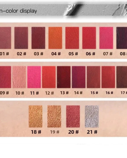 Super Matte Velvet Liquid Lipstick - 21 Colors Christmas Lip Makeup Long Lasting 18 Color Selection Lipgloss Lip Cream