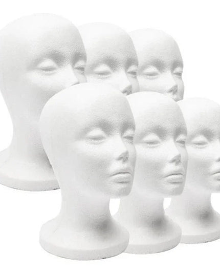1pcs Female Styrofoam Foam Mannequin Manikin Head Model Hat Glasses Wig Display Male White Foam Mannequin Head Holder Stand Rack