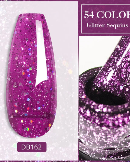 7ml Snowflake Gel Nail Polish UV LED Semi Permanent Milky White Pink Glitter Snow Sequins Gel Nails Art Design Varnish Manicure
