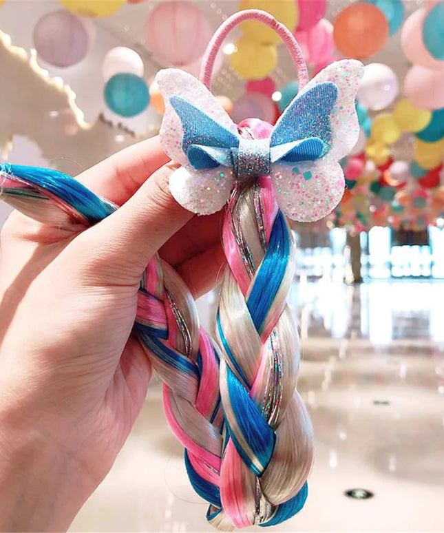 Girls Hair Bow Kids Rainbow Hair Tie Princess Accessories Toddler Snowflake Elastics Baby Accessories No Damage Braid