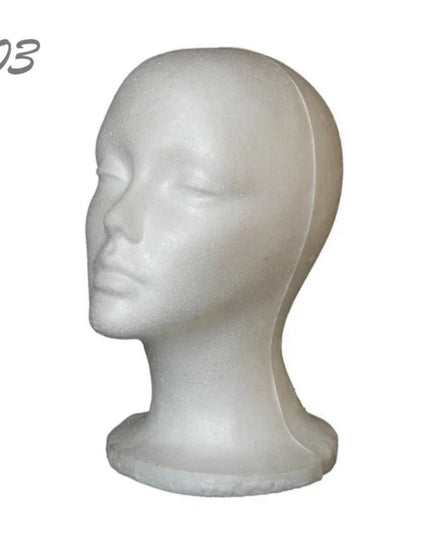 1pcs Female Styrofoam Foam Mannequin Manikin Head Model Hat Glasses Wig Display Male White Foam Mannequin Head Holder Stand Rack