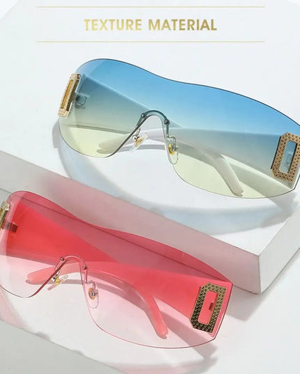 Luxury Y2K One Piece Sunglasses Women Brand Designer New Punk Sports Sun Glasses Men Goggle Shades UV400 Fashion Letter Eyewear