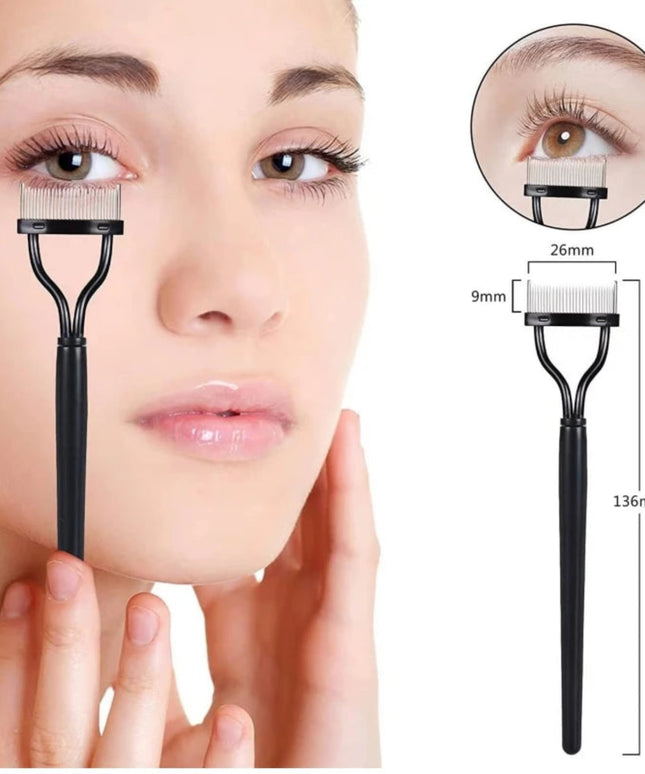 Eyelash Separator Metal Teeth Straight Eyelash Curler Beauty Makeup Stainless Eyelash Brush Comb Mascara Curl Makeup Tool