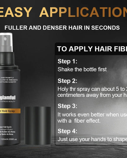 Hair Fiber Spray - Easy-To-Use, Long-Lasting Volume & Texture, Ideal for All Hair Types, with Natural-Looking Fullness