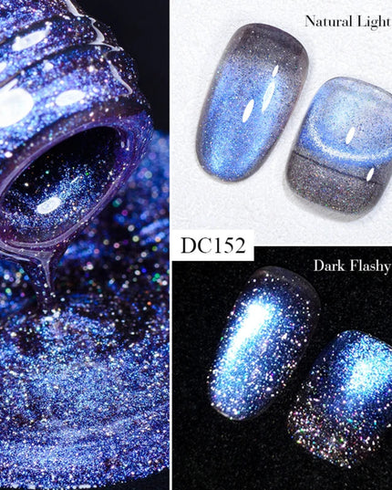 Mtssii 7ml 9D Neon Rainbow Glass Cat Magnetic Gel Nail Polish Double Light Sparkling Glitter Soak Off Varnis Semi Permanent Nail