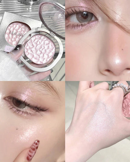 LEEINTO color-glowing high-gloss powder pearlescent powder brightens up the make-up eye shadow disc
