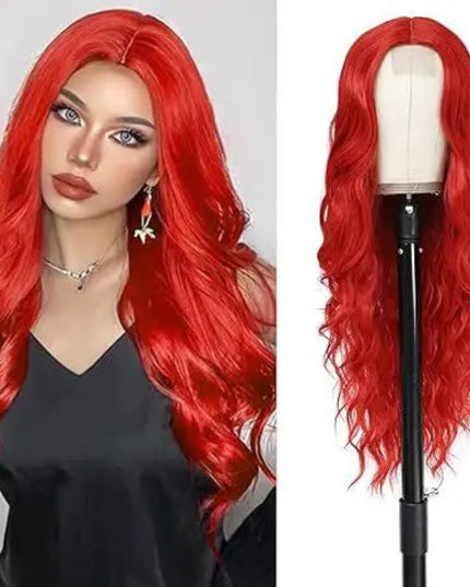Synthetic Long Lace Ombre Blonde Wavy Wig for Women 26 Inch Middle Part Curly Natural Looking Heat Resistant Fiber for Daily