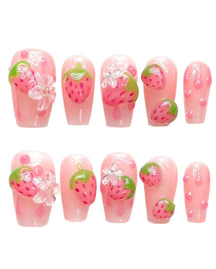 Woman Glittering Press On Nails Short Ballerina Blush False Nails Reusable Nail Tips for Women and Girl Nail Salon at Home