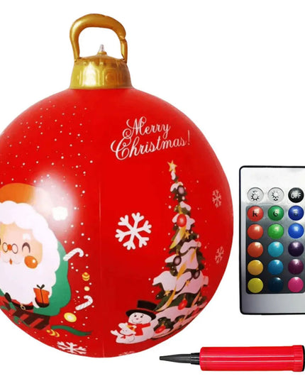 24 Inch Inflatable Christmas Balls New Years Christmas Ornaments with Lights PVC Giant Inflatable Christmas Balls Holiday Decor