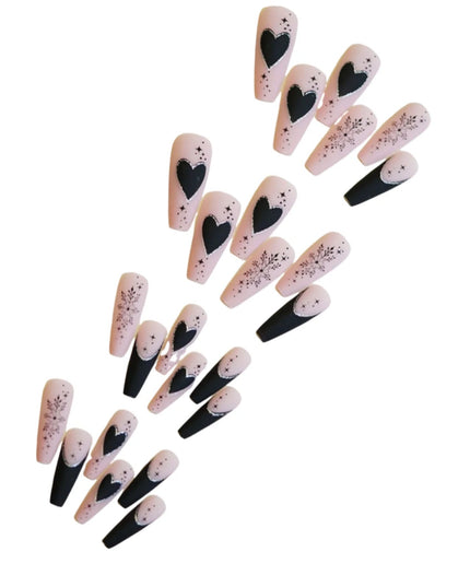 Ultra-long Matte Pink False Nail Sweet Cool Style Christmas Snowflake Artificial Nail for Women and Girl Party Activity