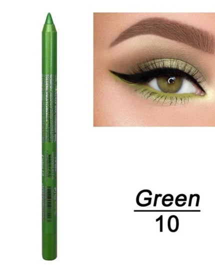 14-Color Eyeliner Pencil Long Lasting Smokey Punk Style Eye Liner Pen Waterproof High Pigmented Pearly Shimmer Eyeshadow Stick