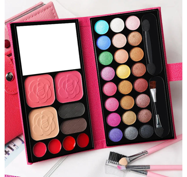 33 Colors Makeup Kit Eyeshadow Powder Blush Lipstick Pallets Long Lasting Girl Pan with Mirror Beginner Plate Cosmetics Makeup
