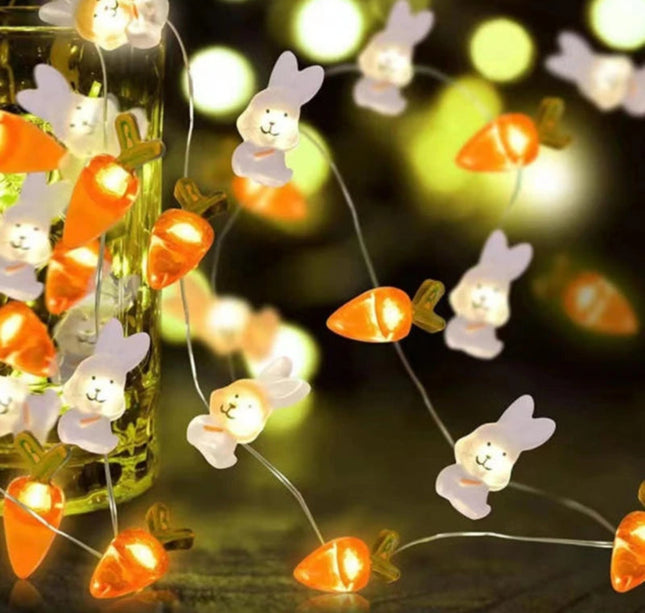 2M 20LED Fairy Light Garland Easter Decorations Bunny Egg Rabbit String Lights Kids Gift Happy Easter Party Decoration Home 2026