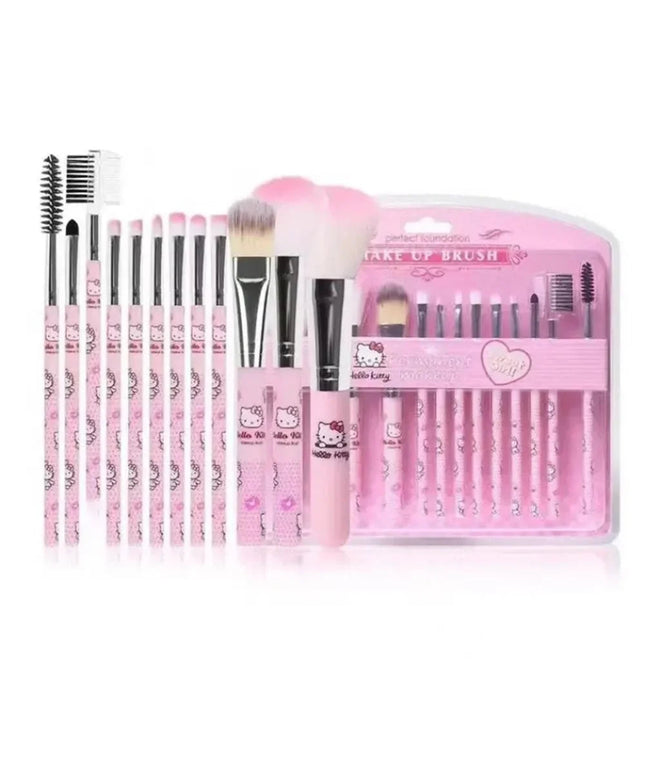 12 pieces/set Hello Kitty makeup brush cute Sanrio makeup brush artificial fiber beauty tool set girl's holiday gift