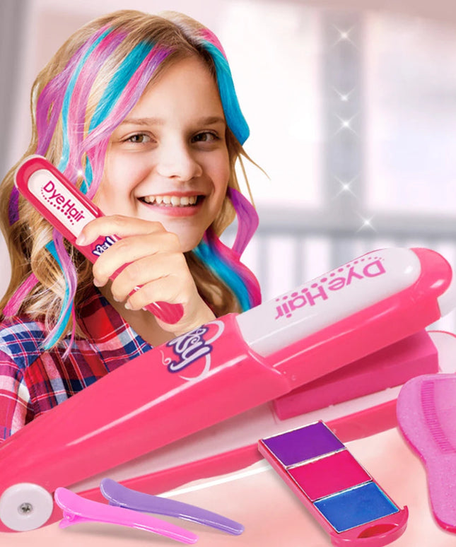 Children's Simulated Hair Dyeing Stick Set DIY Hair and Makeup Tools Girl's House Hair Accessories and Makeup Toy Gifts