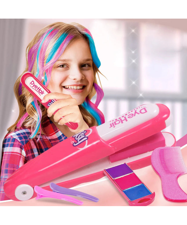 Children's Simulated Hair Dyeing Stick Set DIY Hair and Makeup Tools Girl's House Hair Accessories and Makeup Toy Gifts