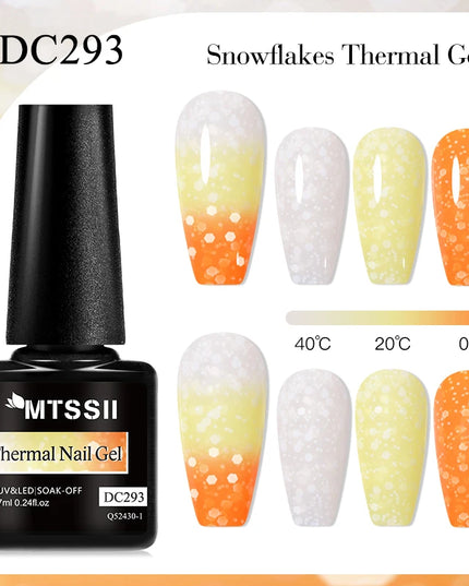 7ml Snowflake Gel Nail Polish UV LED Semi Permanent Milky White Pink Glitter Snow Sequins Gel Nails Art Design Varnish Manicure