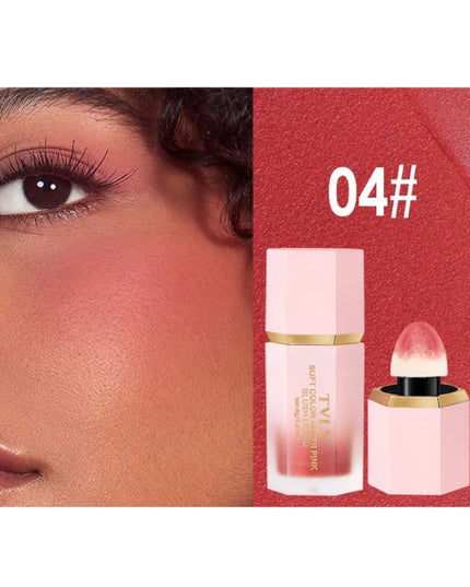 TVLV 4 Colour Matte Liquid BlushEasy to apply long lasting waterproof blush sponge brush head