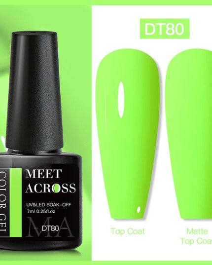 7ML Fluorescent Gel Nail Polish Neon Red Yellow Green Summer Color Semi Permanent Varnish Nail Art Soak Off UV LED Gel Manicure