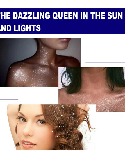 Shiny Glitter Spray Radiant Silver Glitter Spray for Hair &Body Instant Holographic Highlight Sparkling Shimmer Makeup for Party