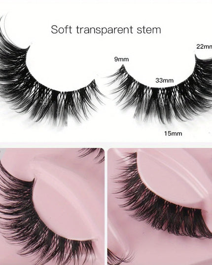 3Boxes(15Pairs) Cat Eye Lashes Fake Eyelashes Natural long Manga Lashes Winged End Eye Elongated Eyelashes Fake Lashes Makeup