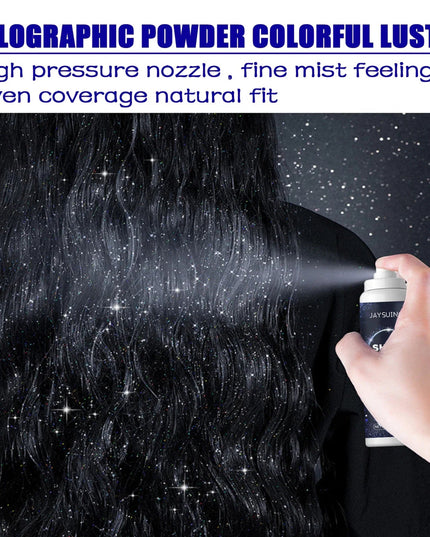 Shiny Glitter Spray Radiant Silver Glitter Spray for Hair &Body Instant Holographic Highlight Sparkling Shimmer Makeup for Party