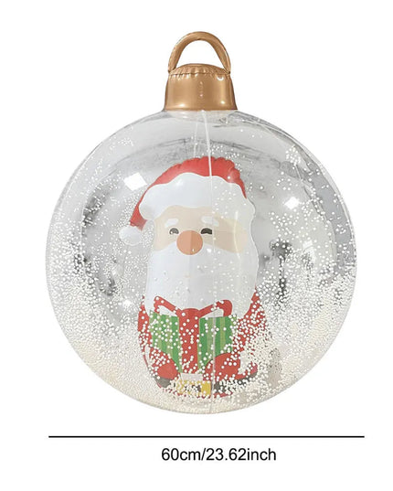 24 Inch Inflatable Christmas Balls New Years Christmas Ornaments with Lights PVC Giant Inflatable Christmas Balls Holiday Decor