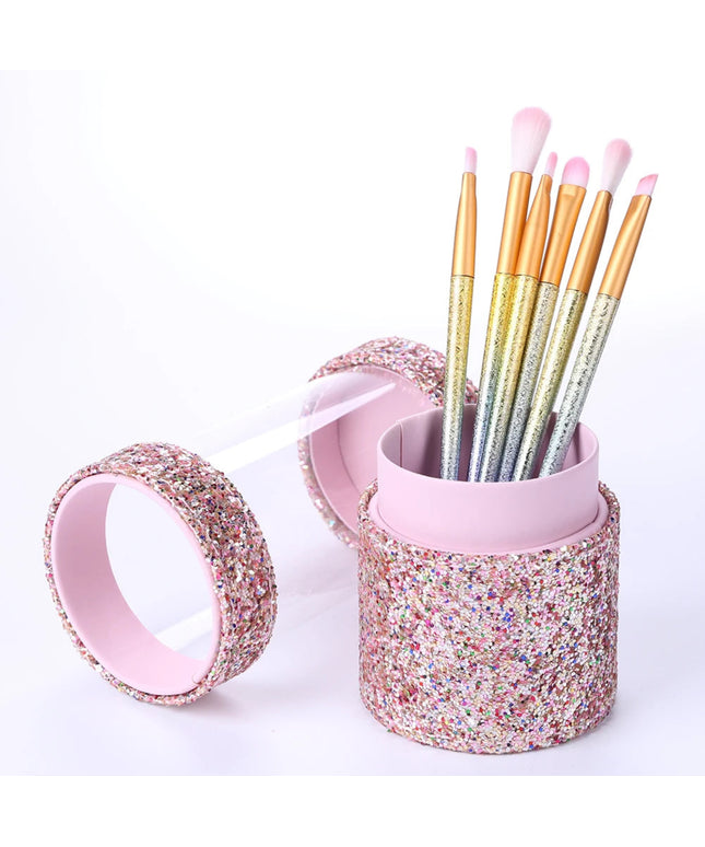Sequins Makeup Brush Holder With Lid Visible Cosmetic Organizer Lipstick Eyebrow Pencil Holder Eye Shadow Storage Box