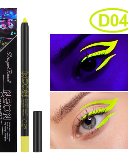 Fluorescence Blue Eyeliner Gel Waterproof Luminous UV Light Neon Eyeliner Pen Yellow Green Pink Color Eye Shadow Cream Make Up