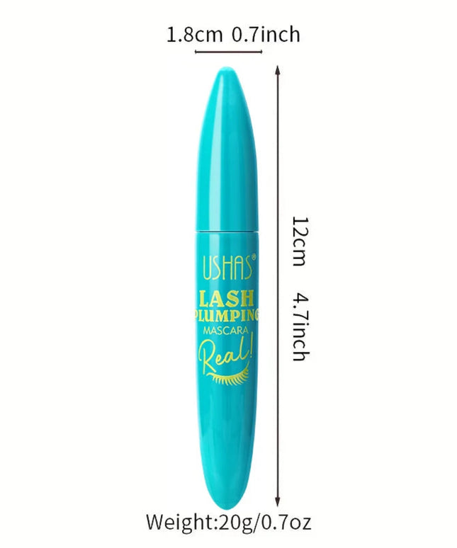 USHAS Ultra Long Lasting Mascara 4D Waterproof Mascara Liquid Fiber Mascara 360 Degree Spiral Brush Eyelashes Extension Makeup