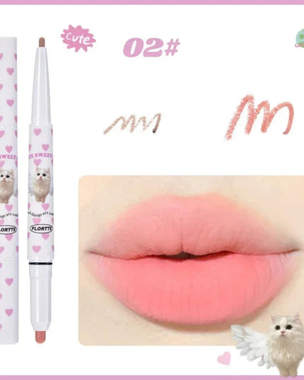 FLORTTE Lip liner Pencil Natural Matte Lip Liner Cute Animals Lipstick Pen Lasting Lipliners Korean Cosmetic  Kawaii Make Up