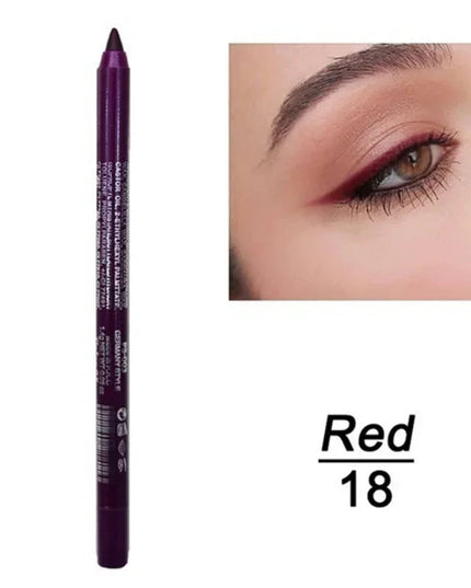 14-Color Eyeliner Pencil Long Lasting Smokey Punk Style Eye Liner Pen Waterproof High Pigmented Pearly Shimmer Eyeshadow Stick