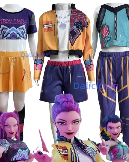 Huntrix KPop Demon Hunters Mira Zoey Rumi Cosplay Costume Kids Baby Girls Birthday Party Dress Anime Uniform Halloween Costume