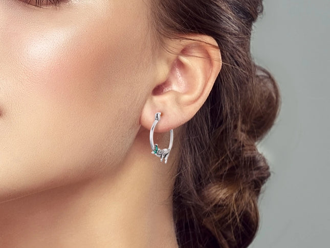 925 Sterling Silver Sloth Animal Series Jewelry Fashion Zircon Circle Hoop Earrings For Women Earring Jewelry Gift Accessories