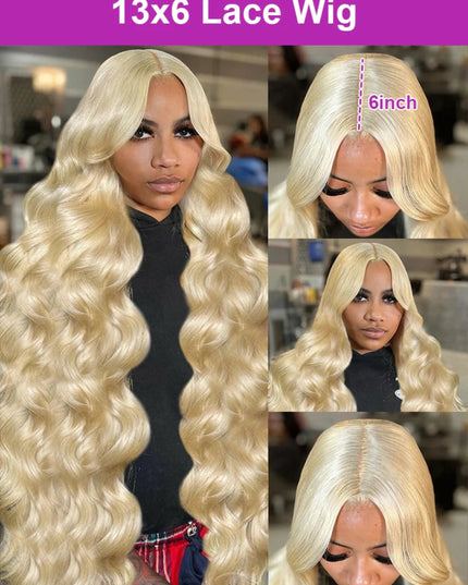 40Inch 613 Body Wave Blonde 13x6 Hd Lace Frontal Human Hair Wig Brazilian Color Water Wave Lace Front Wig For Women 250% Density