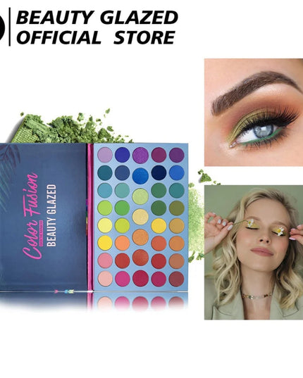 BEAUTY GLAZED 39 Color Rainbow Eyeshadow Palette Long lasting Neon Glitter Eye Shadow Pallete Eye Makeup Cosmetics