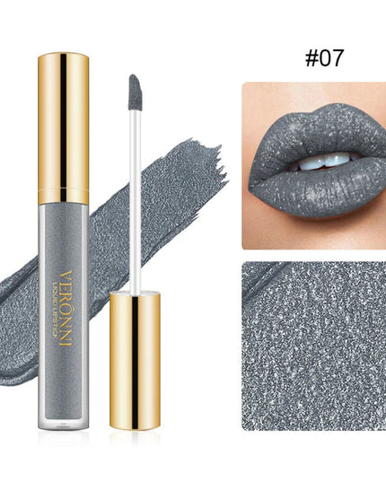 15 Color Glitter Liquid Lipsticks Shimmer Shiny Lipgloss Pearlescent Lip Tint Waterproof Long Lasting Matte Diamond Lips Glaze