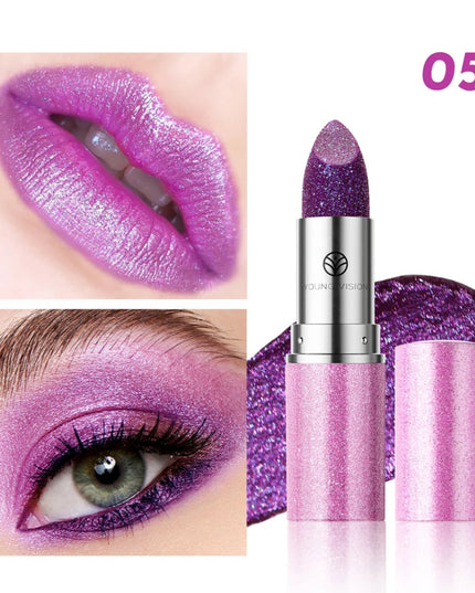 YOUNG VISION 6 pearlized shimmer lipsticks and eyeshadows with long-lasting, fade-resistant, warm-change lipsticks.