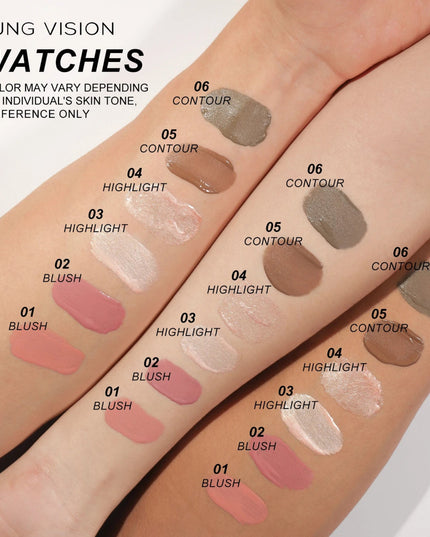 YOUNG VISION air cushion, powder blusher, high gloss stick, makeup liquid, rouge, 6 colors optional