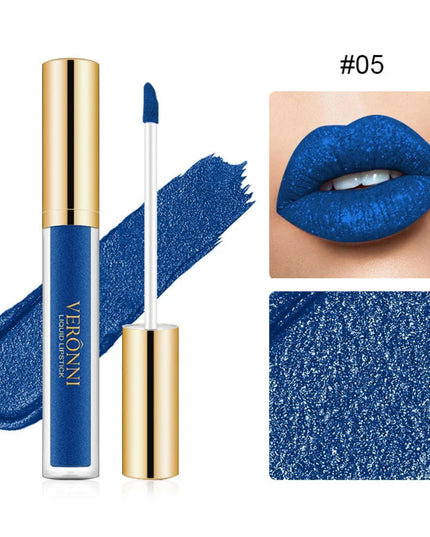 15 Color Glitter Liquid Lipsticks Shimmer Shiny Lipgloss Pearlescent Lip Tint Waterproof Long Lasting Matte Diamond Lips Glaze