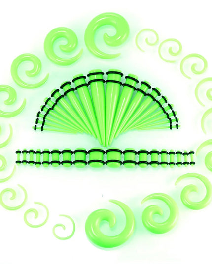 36pcs-54pcs 14G-00G Acrylic Ear Plugs and Tunnels Ear Gauges Stretching Kits Ear Dilations Piercing Body Jewelry