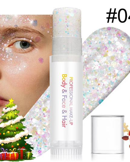 Body and facial glitter with long-lasting shine, suitable for holiday and Christmas party makeup