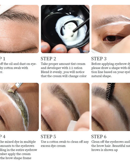 Eyelash Eyebrow Tint Permanent Dye Kit Waterproof Lasting Fast Tint Henna Brow Enhancers Cream Gel Makeup Tool